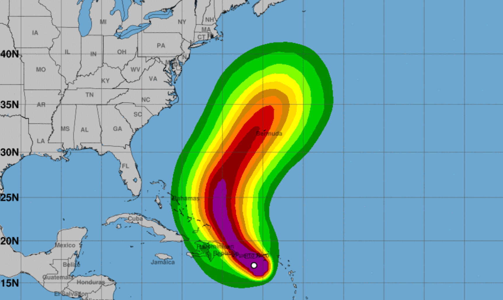 Fiona Hurricane Over Puerto Rico, Moving Away From USVI; Bryan