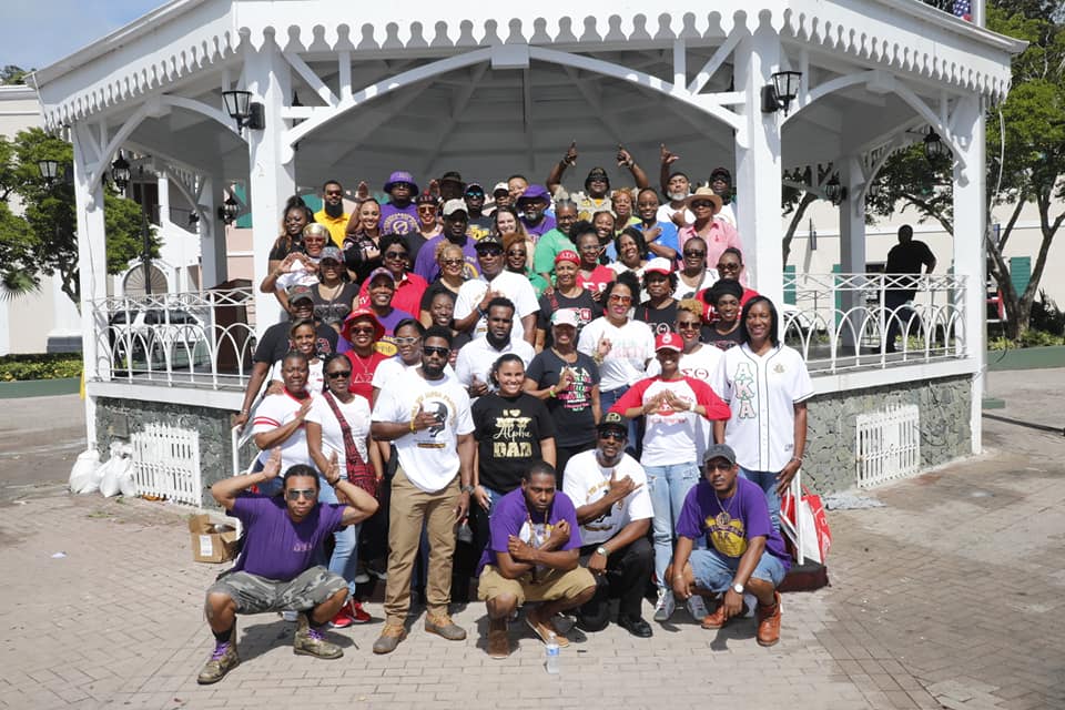 Members of Greek Letter Fraternities and Sororities at Emancipation Garden at 2020 MLK Peace March