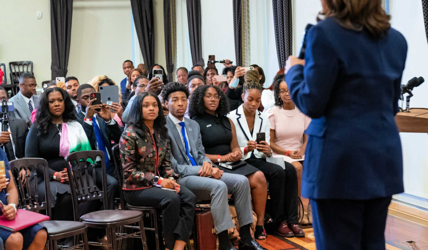 UVIABJ President Meets VP Kamala Harris at White House HBCU Student